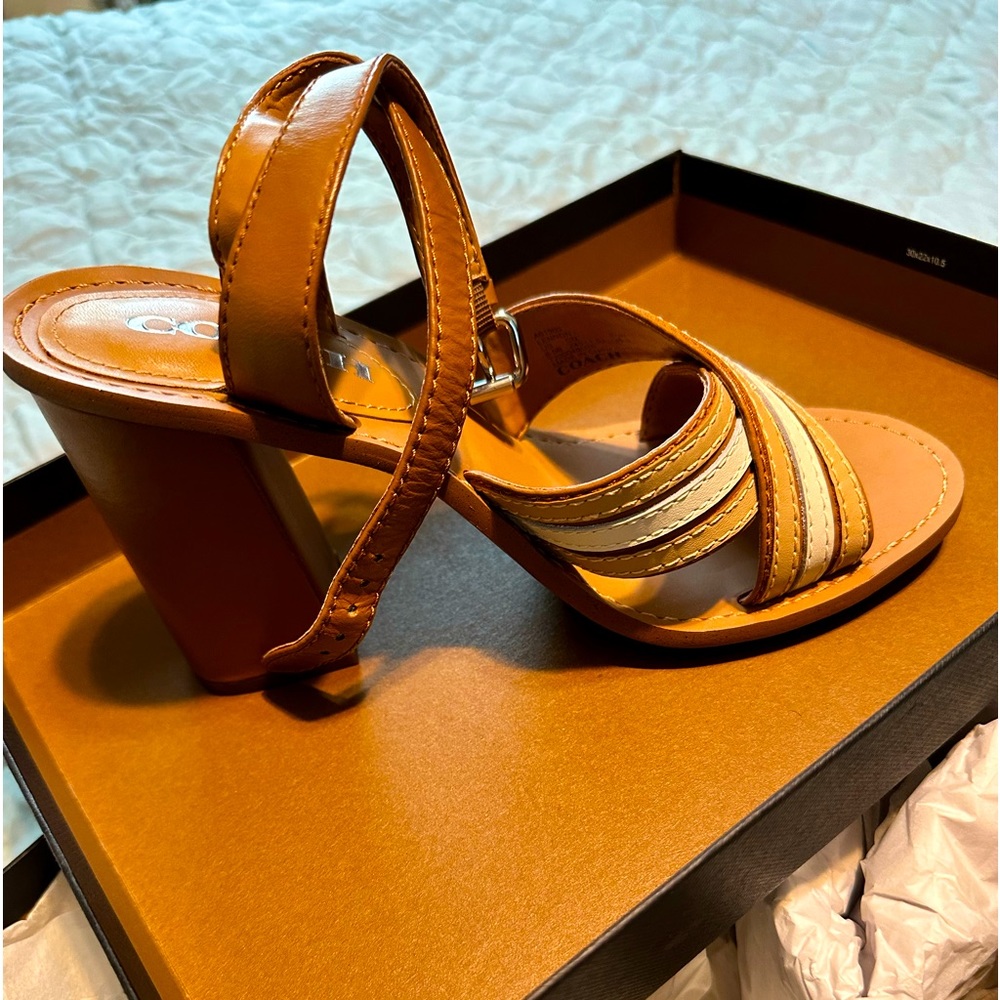 Coach Lennon mat saddle/beechwood sandle